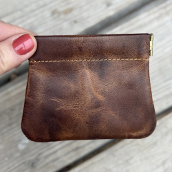 Thomsen Klemmepung m. lynlåslomme - Brun læder - Leather design