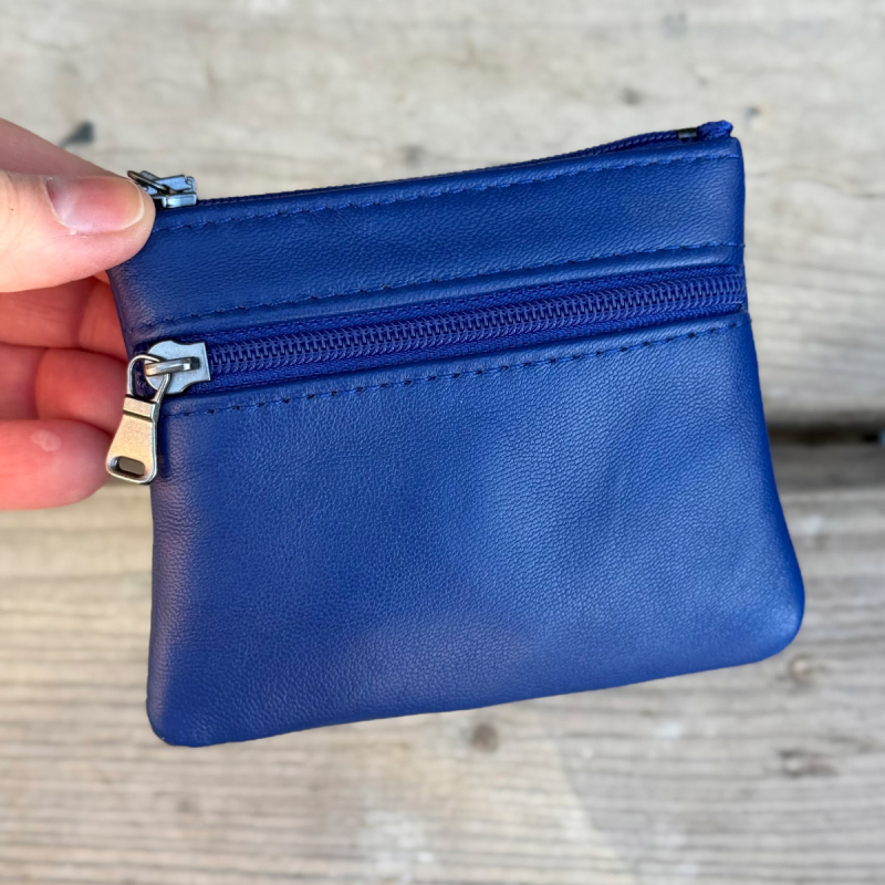 Blå Sanne bumbag i blød lammeskind - Freja skind