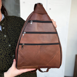 mørk cognac rygæsk  i blød lammeskind - Freja skind