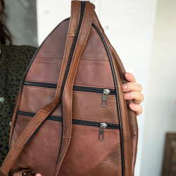 mørk cognac rygæsk  i blød lammeskind - Freja skind