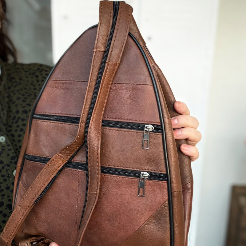 mørk cognac rygæsk  i blød lammeskind - Freja skind