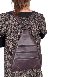 Aubergine rygsæk i blød lammeskind - Freja skind