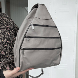 Grå rygsæk i blød lammeskind - limeted edition - Freja skind