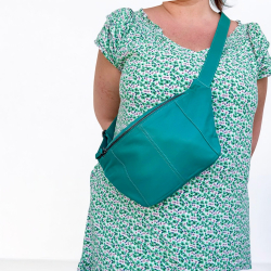 Turkis Sanne bumbag - Blød lammeskind - Freja skind