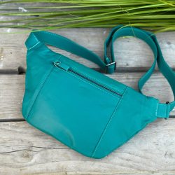 Turkis Sanne bumbag - Blød lammeskind - Freja skind
