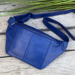 Blå Sanne bumbag fra Freja skind - Blød lammeskind