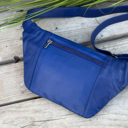 Blå Sanne bumbag fra Freja skind - Blød lammeskind