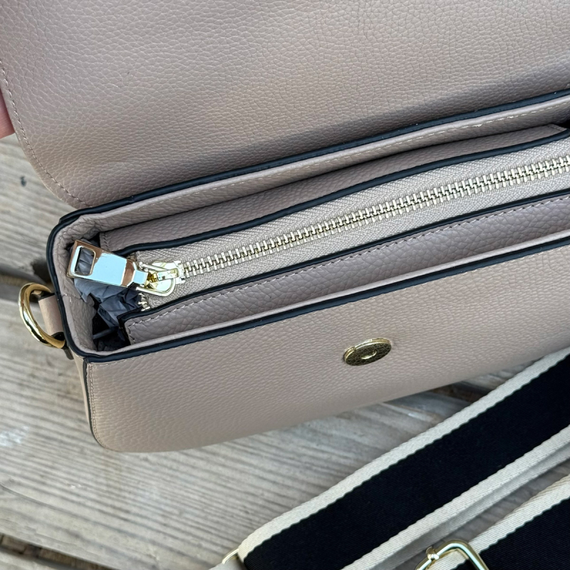 Scarlett axelväska - Beige skinn - dam - Freja Skind