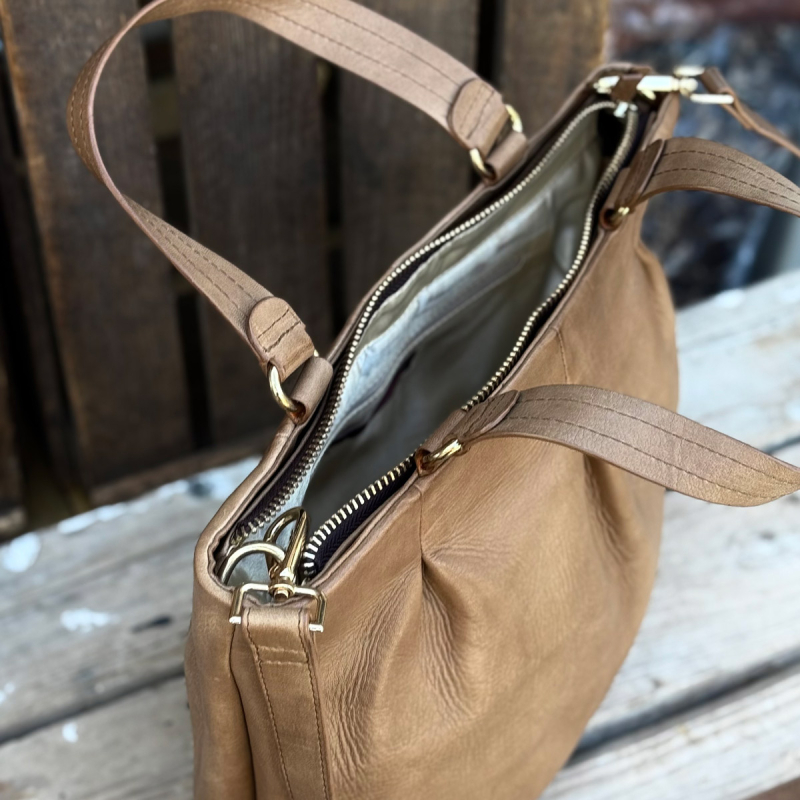Cloe axelväska - Handtag och avtagbar rem - Brun läder - BTF-CPH