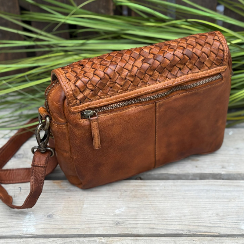 Jardine skindtaske i cognac skind - Montana - Freja skind