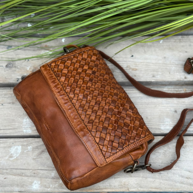 Jardine skindtaske i cognac skind - Montana - Freja skind