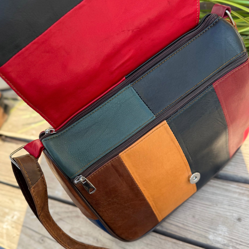 Dalia multicolor skinnväska m. lock - Dam - Freja Skind