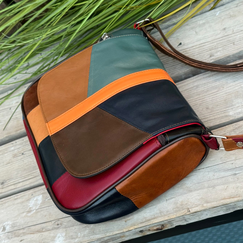 Dalia multicolor skinnväska m. lock - Dam - Freja Skind
