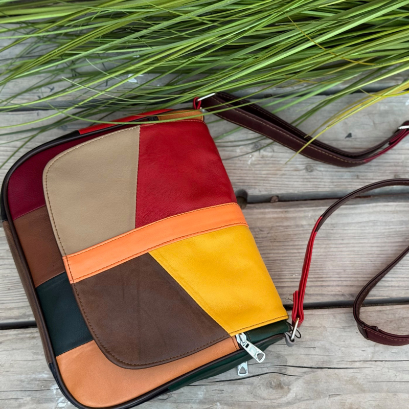 Dalia multicolor skinnväska m. lock - Dam - Freja Skind