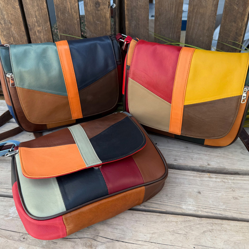 Dalia multicolor skinnväska m. lock - Dam - Freja Skind