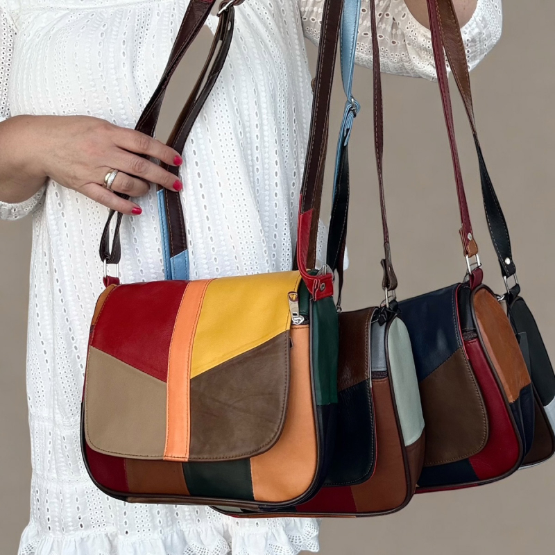 Dalia multicolor skinnväska m. lock - Dam - Freja Skind