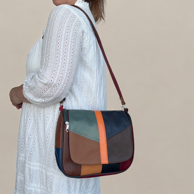 Dalia multicolor skinnväska m. lock - Dam - Freja Skind