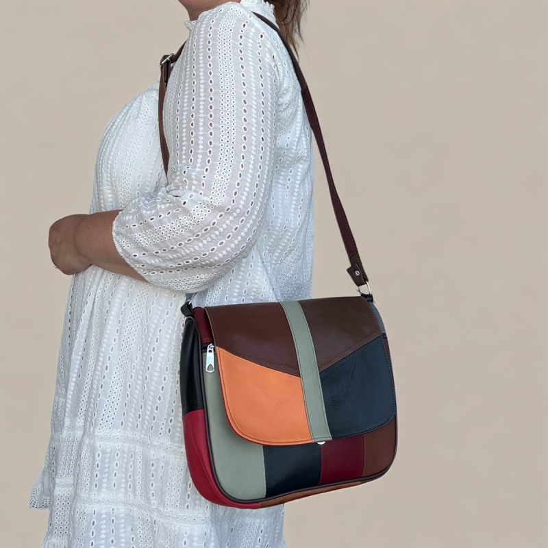 Dalia multicolor skinnväska m. lock - Dam - Freja Skind