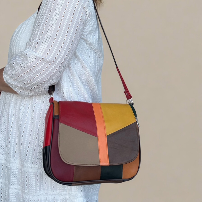 Dalia multicolor skinnväska m. lock - Dam - Freja Skind