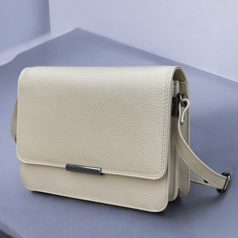 Beige Veronica skuldertaske - Leather design - Freja skind