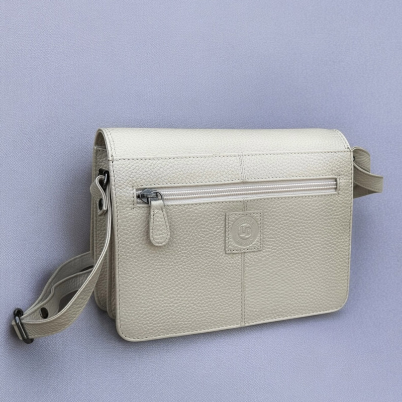 Beige Veronica skuldertaske - Leather design - Freja skind