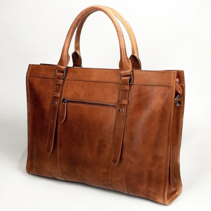 Pamela arbejdstaske i læder - cognac - UR 1215 Leather design - Freja skind Pamela arbejdstaske i læder - cognac - UR 1215 Leather design - Freja skind