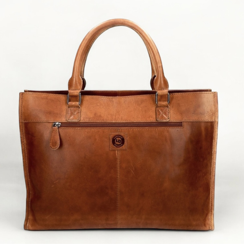 Pamela arbejdstaske i læder - cognac - UR 1215 Leather design - Freja skind Pamela arbejdstaske i læder - cognac - UR 1215 Leather design - Freja skind