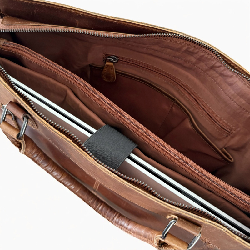 Pamela arbejdstaske i læder - cognac - UR 1215 Leather design - Freja skind Pamela arbejdstaske i læder - cognac - UR 1215 Leather design - Freja skind