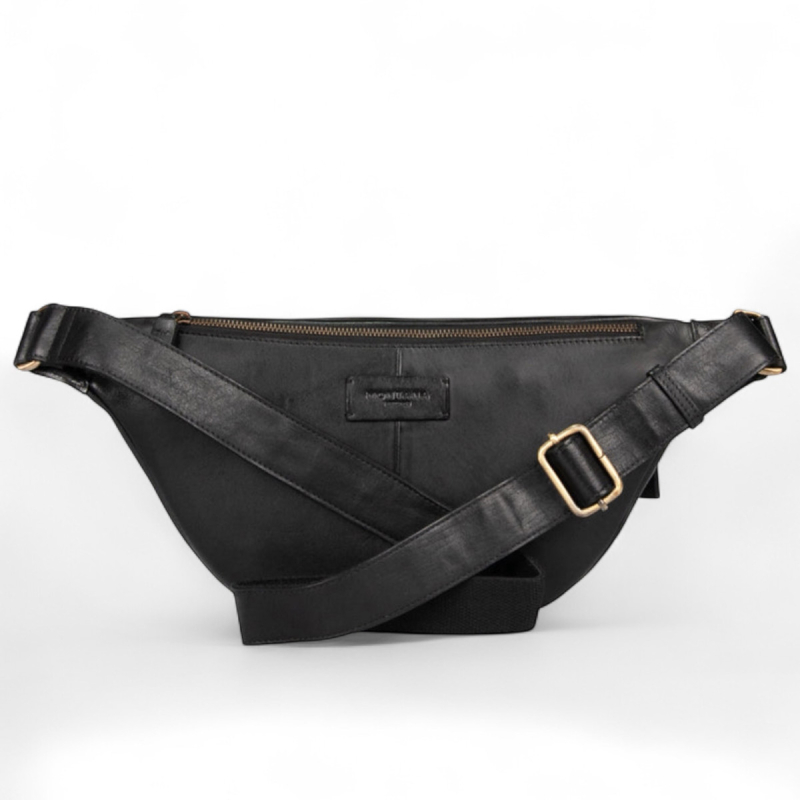 sort Mandello bumbag - kalvelæder - Montana - Freja skind
