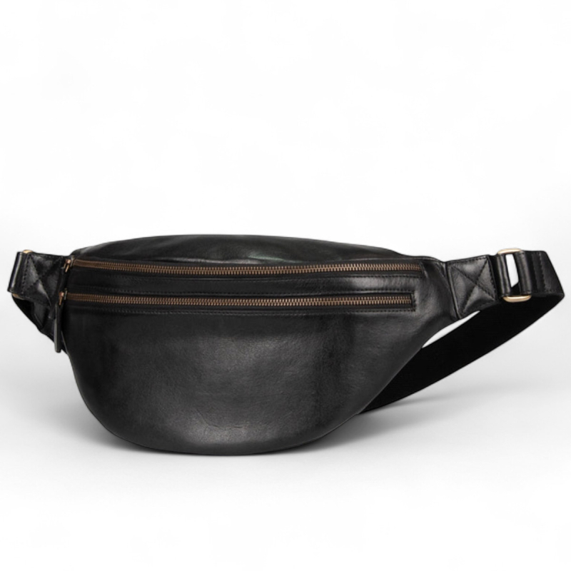 sort Mandello bumbag - kalvelæder - Montana - Freja skind