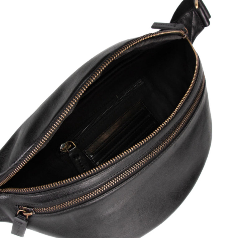 sort Mandello bumbag - kalvelæder - Montana - Freja skind