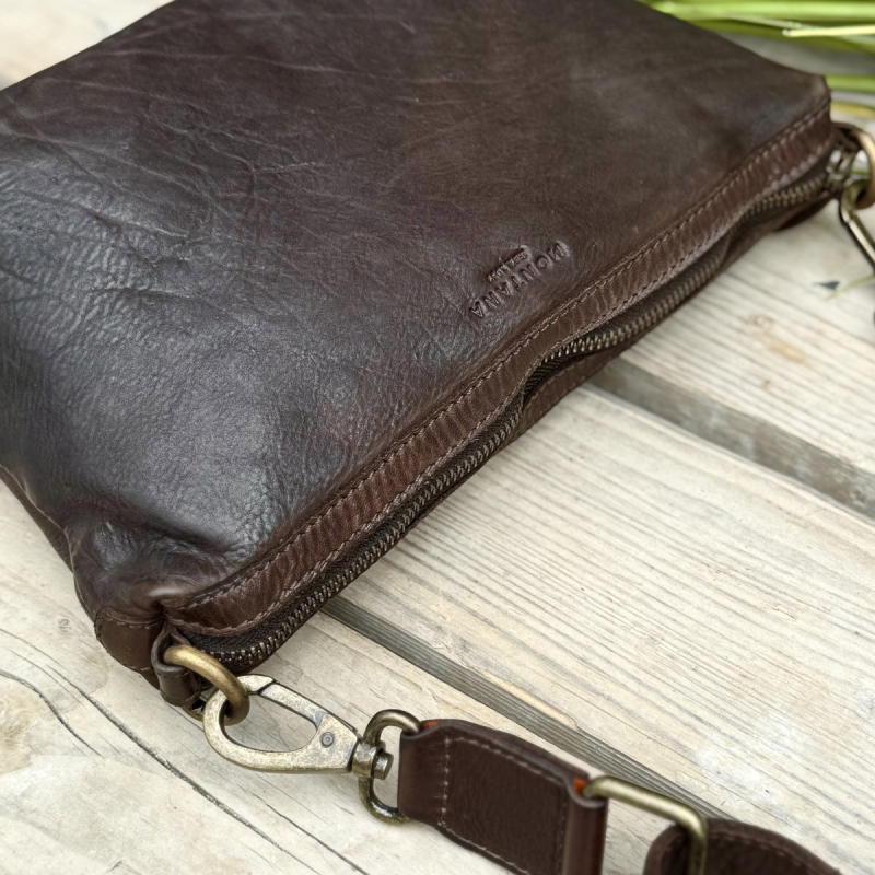 Brun Vona crossbody taske fra Montana - Blød bøffellæder