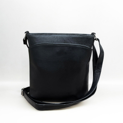 Sort Laura taske i blød lammeskind - Freja skind