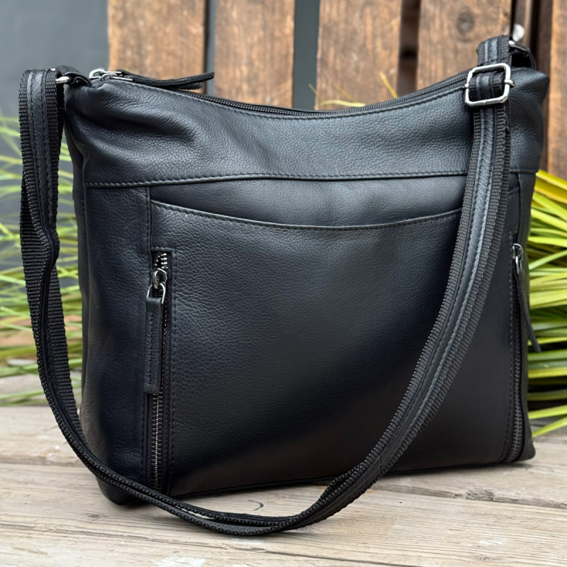 Julia skuldertaske i blød kalvelæder - Leather design - Freja skind