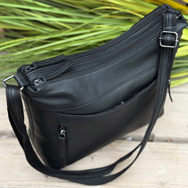 Julia skuldertaske i blød kalvelæder - Leather design - Freja skind