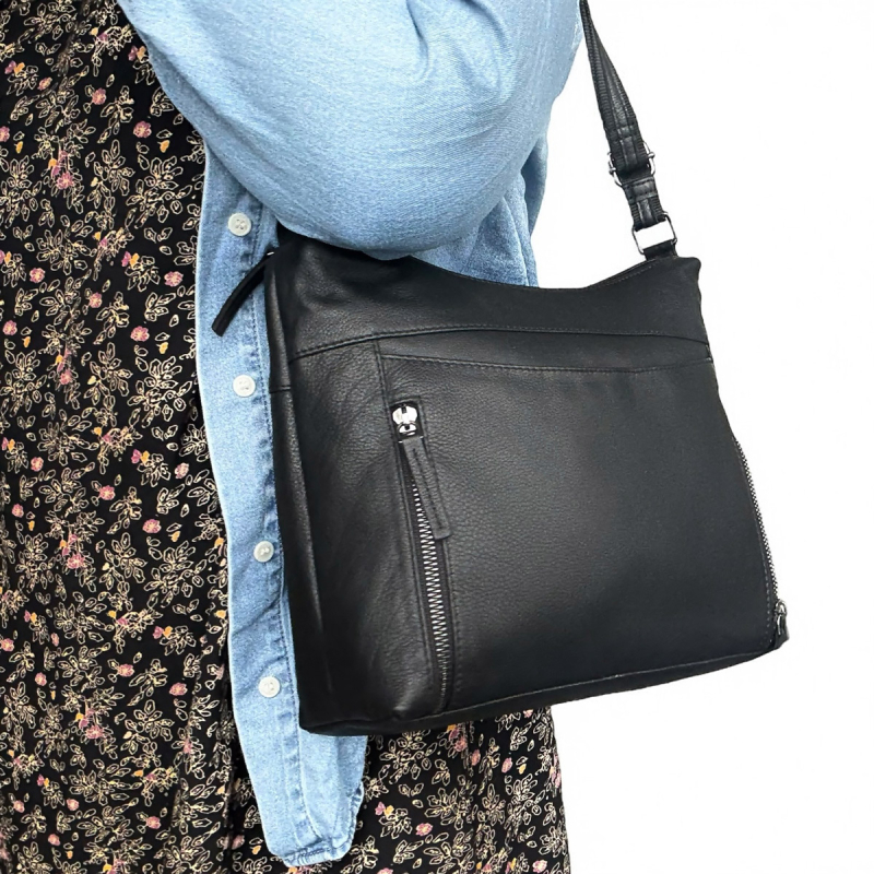 Julia skuldertaske i blød kalvelæder - Leather design - Freja skind