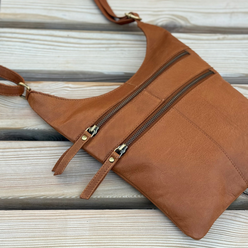 kimmie crossbody taske - cognac kalveskind - Treats