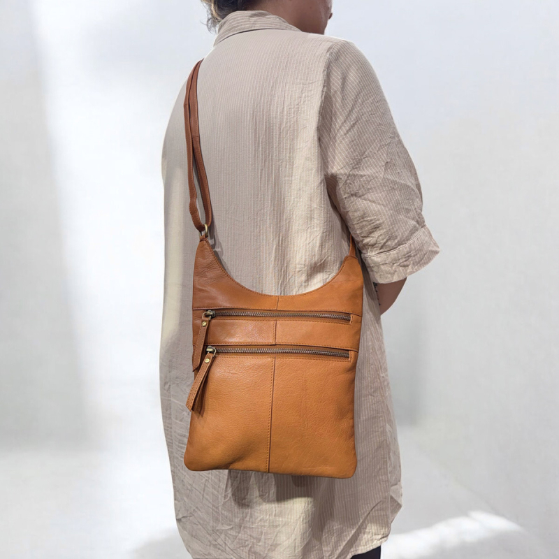 kimmie crossbody taske - cognac kalveskind - Treats
