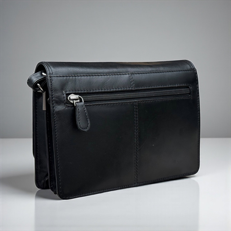 Amara skuldertaske i blød sort skind - Leather design