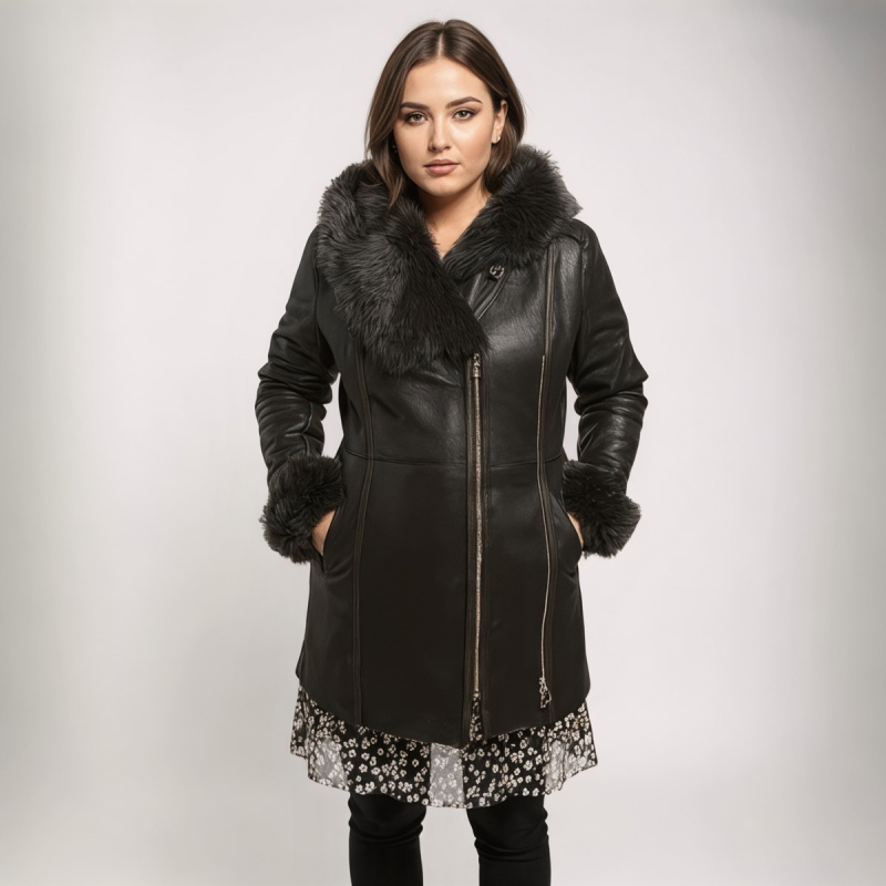 Jessica dame rulamsjakke - Brun Toscana rulam