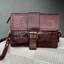 Gloria skindtaske i crocopræget skind - Leather design - UR 1214 - Freja skind