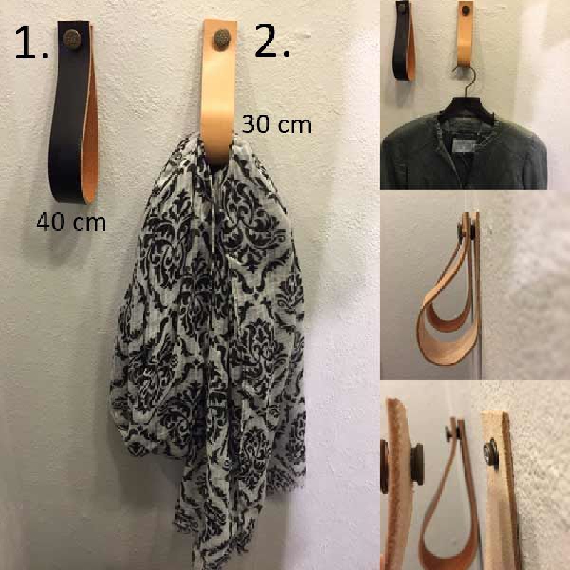 Læderknag til ophæng af f.eks. viskestykke - Freja skind