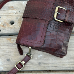 Gloria skindtaske i crocopræget skind - Leather design - UR 1214 - Freja skind