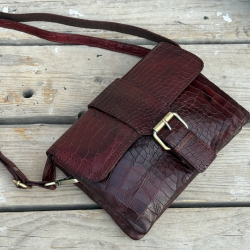 Gloria skindtaske i crocopræget skind - Leather design - UR 1214 - Freja skind