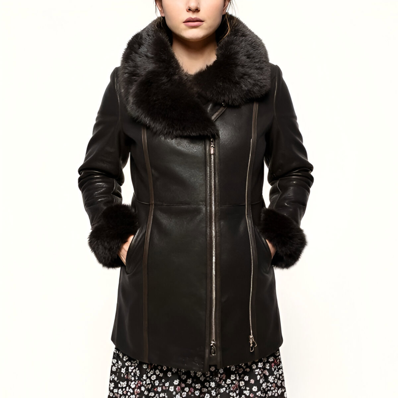 Jessica dame rulamsjakke - Brun Toscana rulam