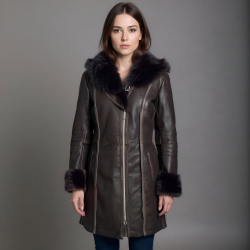 Jessica dame rulamsjakke - Brun Toscana rulam