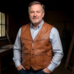 Skindvest herre - Sidelommer - knapluk - Blød lammeskind - Freja skind