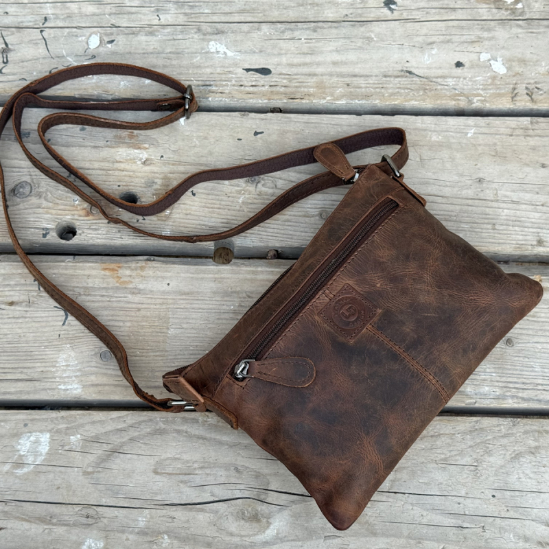Elvira crossbody taske i bøffellæder - Leather design  - Freja skind