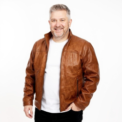 Ronin - Plus size herrejakke i cognac lammeskind - Freja skind