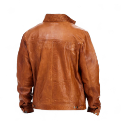 Ronin - Plus size herrejakke i cognac lammeskind - Freja skind